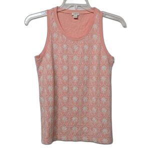 J. Crew Pink floral embroidered tank top Women's Size Small Spring Comfy